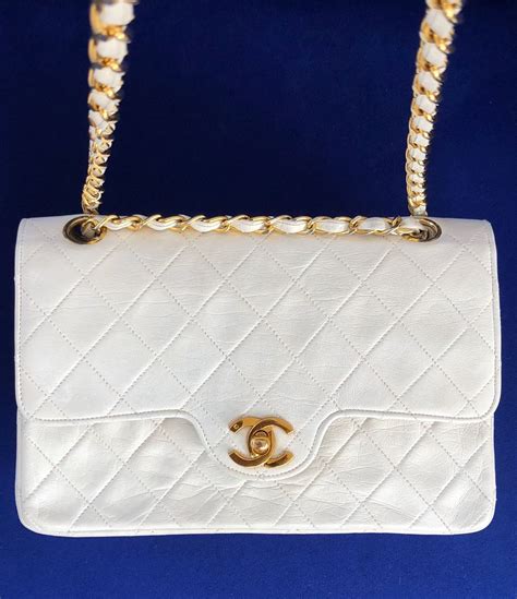 chanel white quilted bag - vintage white quilted chanel bag.